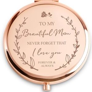 Rose Gold Compact Mirror for Mom Gift for Mom